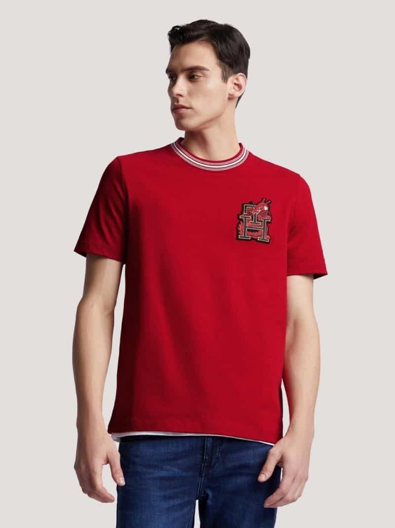 Tommy Hilfiger Red Embroidery Logo Premium T-Shirt Main image
