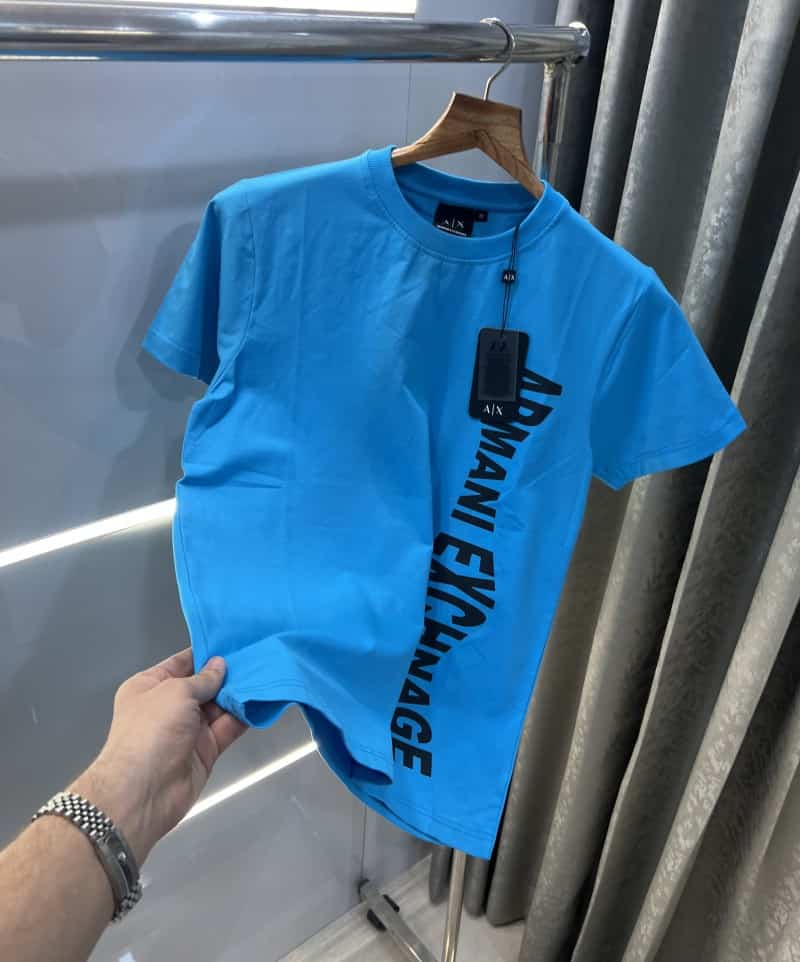 Arman i Exchange Sky Blue Logo Print Premium T-Shirt