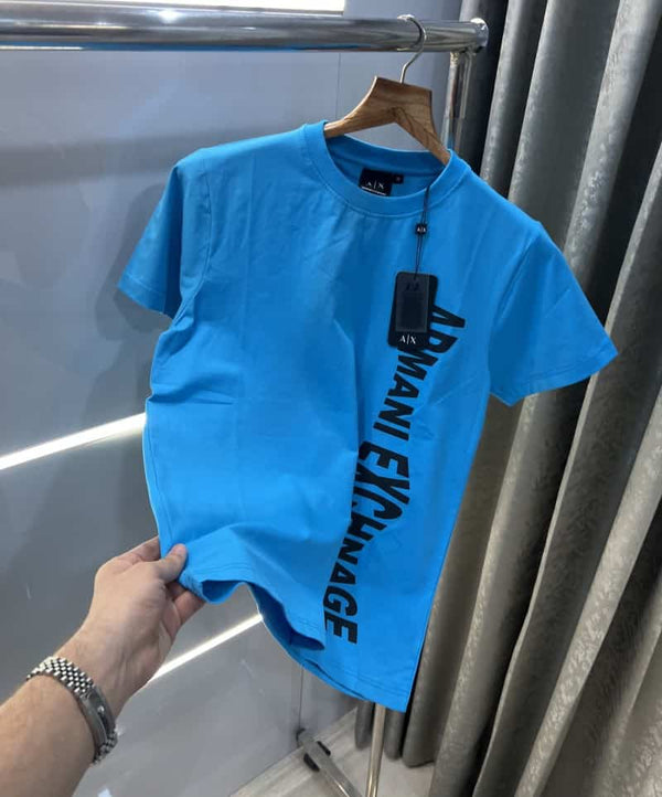 Arman i Exchange Sky Blue Logo Print Premium T-Shirt