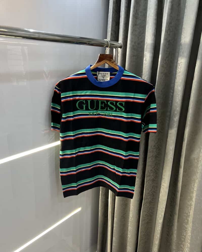 GueSs  Black Embroidery Print Imported Oversized T-Shirt Main image