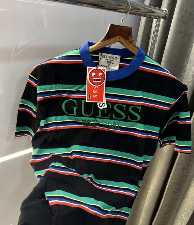 GueSs  Black Embroidery Print Imported Oversized T-Shirt Secondary image