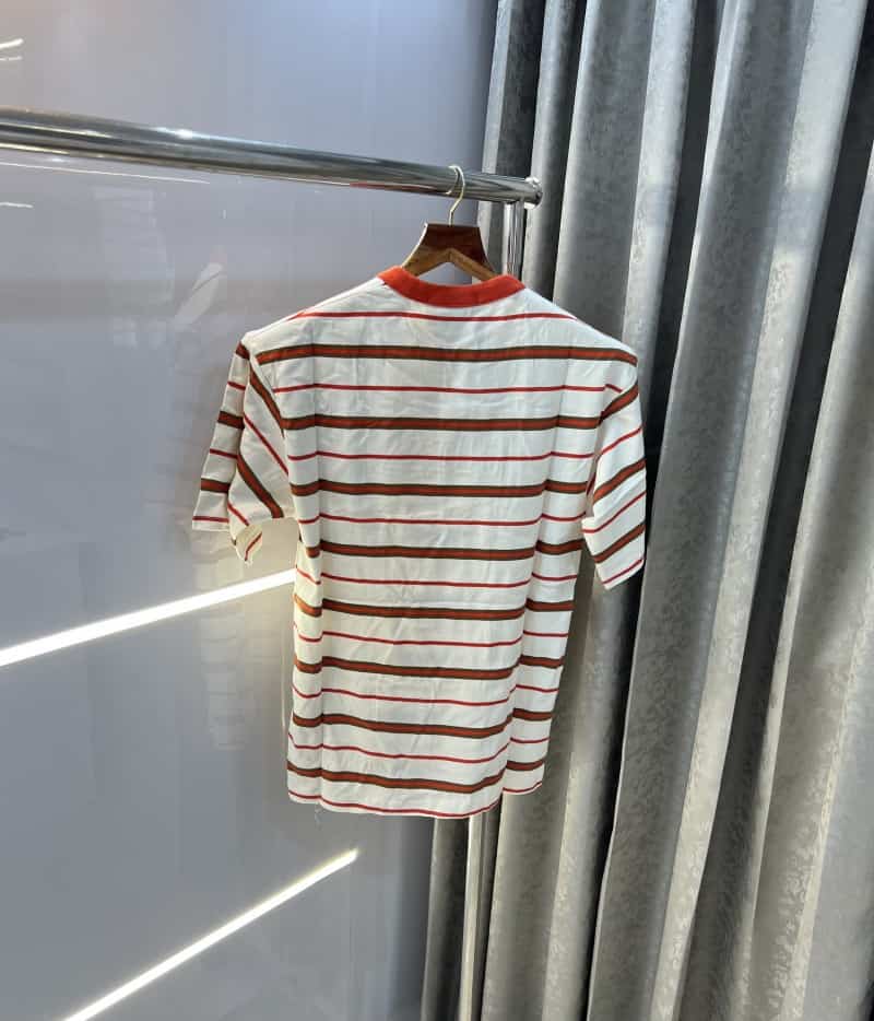 Gues s  White Red Stripes Imported Oversized T-Shirt Secondary image