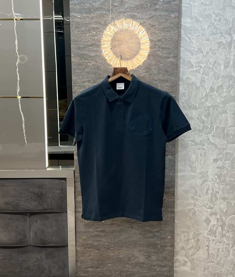 Burberry English Green Embroidery Logo Premium Polo T-Shirt