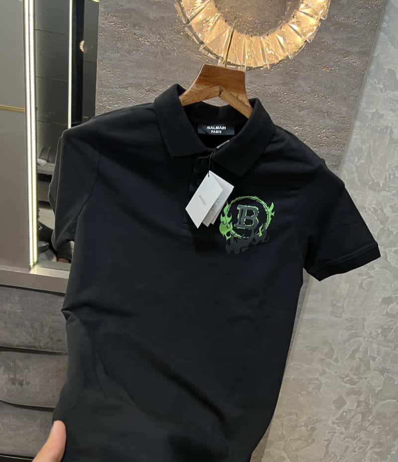 Balmai_n paris black logo print premium polo t-shirt Secondary image