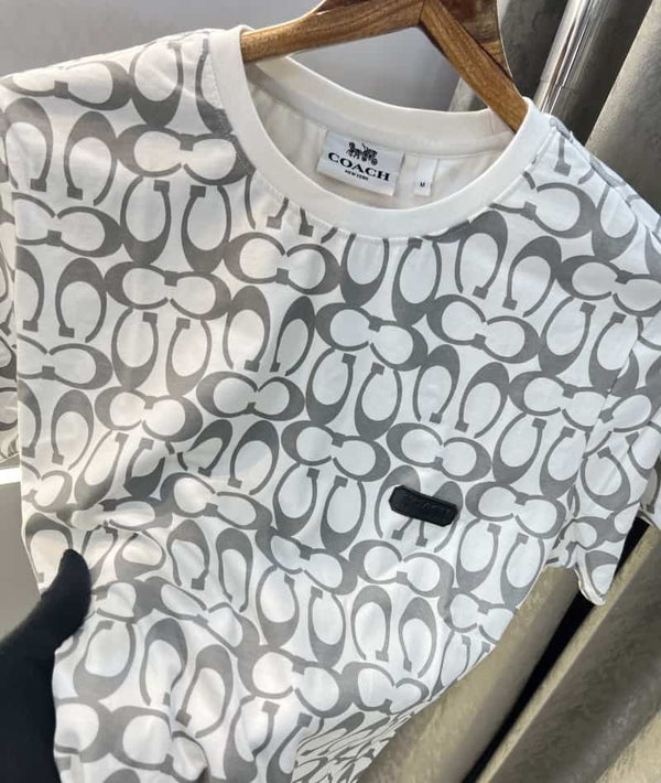 Coac_h White Printed Super Premium T-Shirt