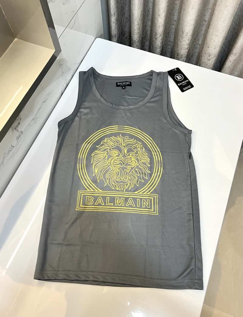 Balmain Paris Grey Tiger Print Premium Sando Main image