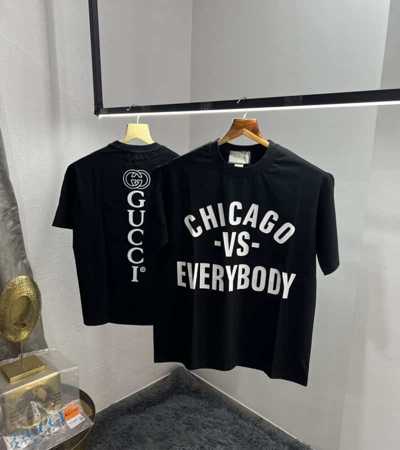 Gucc_i Black Chicago Edition Imported Oversized T-Shirt Secondary image