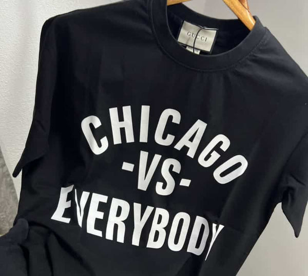 Gucc_i Black Chicago Edition Imported Oversized T-Shirt
