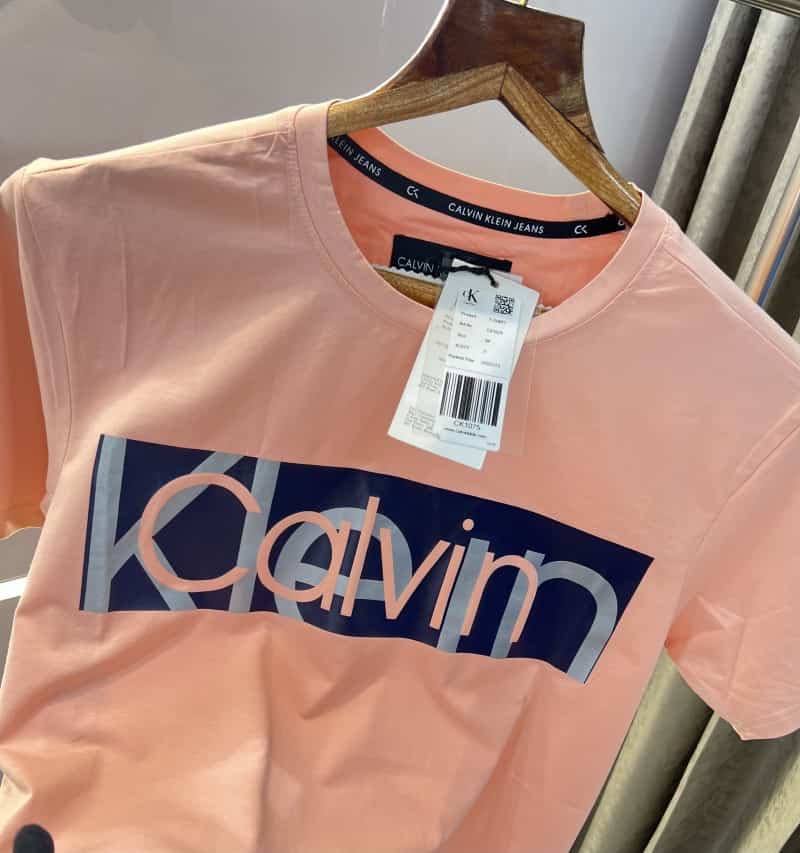 Calvin Klei n Peach Printed Premium T-Shirt Main image