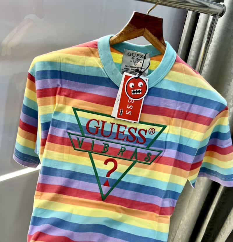 Guess Printed Rainbow Imported Oversized T-Shirt