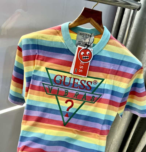 Guess Printed Rainbow Imported Oversized T-Shirt
