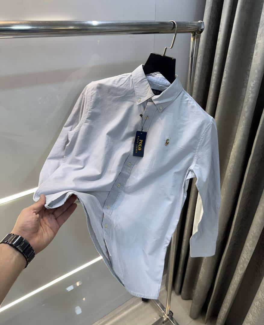 Ralph Laure n Light Grey Premium oxfO-rd Shirt