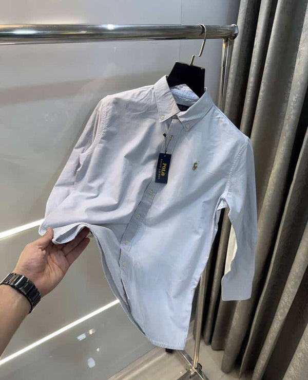 Ralph Laure n Light Grey Premium oxfO-rd Shirt