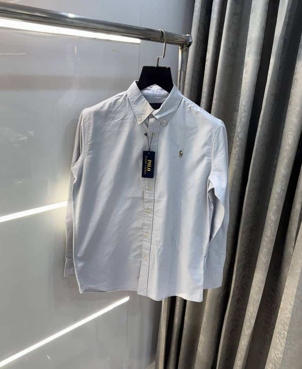 Ralph Laure n Light Grey Premium oxfO-rd Shirt