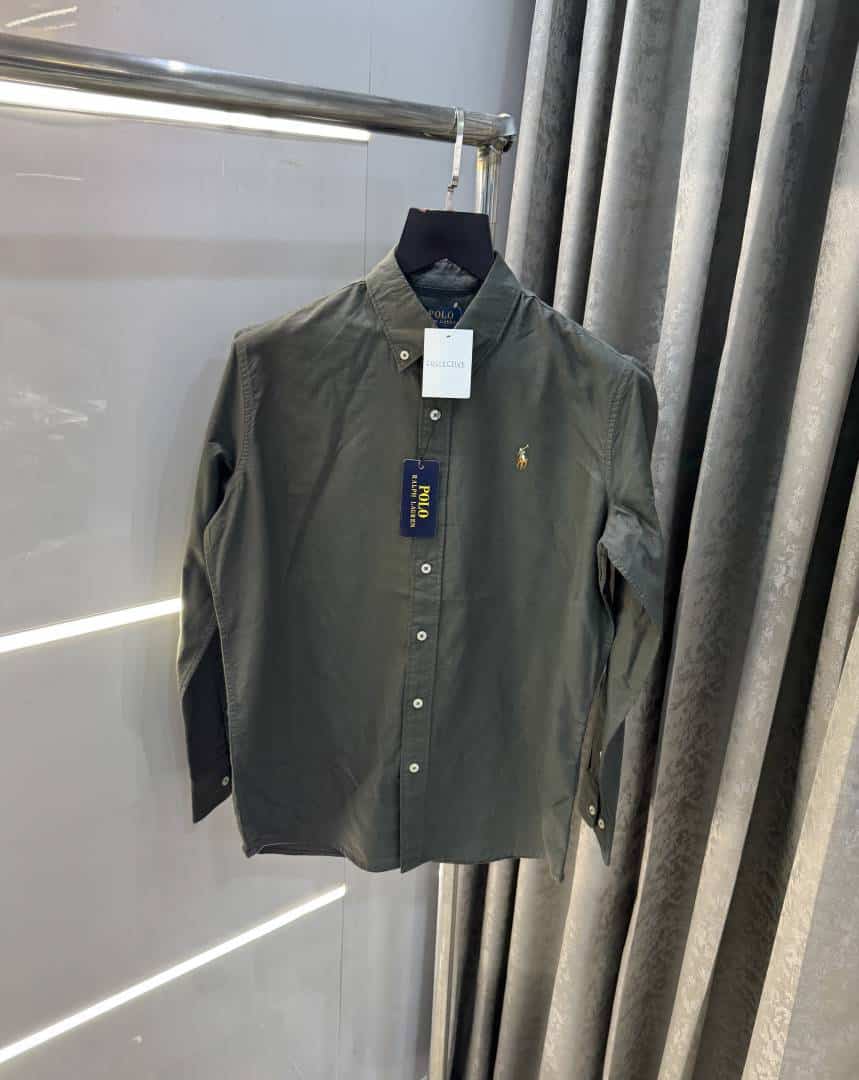 Ralp h lauren Olive Green Premium OXf0RD Shirt
