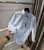 Lacost e Sky Blue strips Premium Classic Shirt