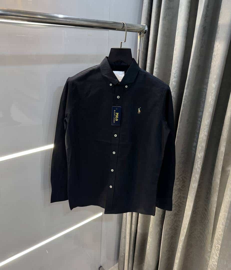 Ralp h lauren Black Premium OXf0-rd Shirt