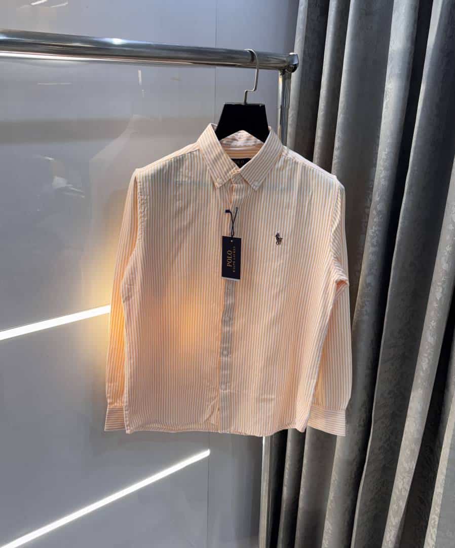 Ralph Laure n Orange strips Premium oxford Shirt