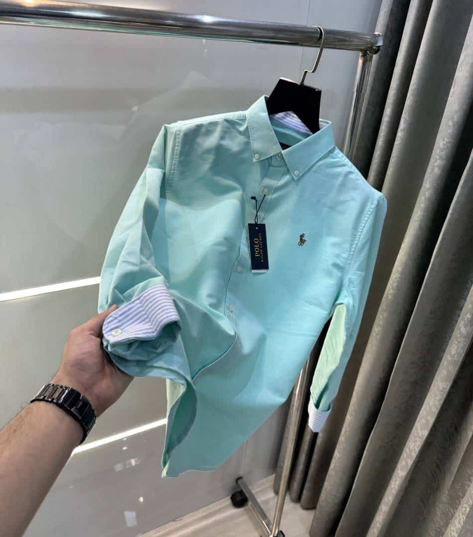 RAlPH LAUREN Aqua Green Premium OXfo·Rd Shirt