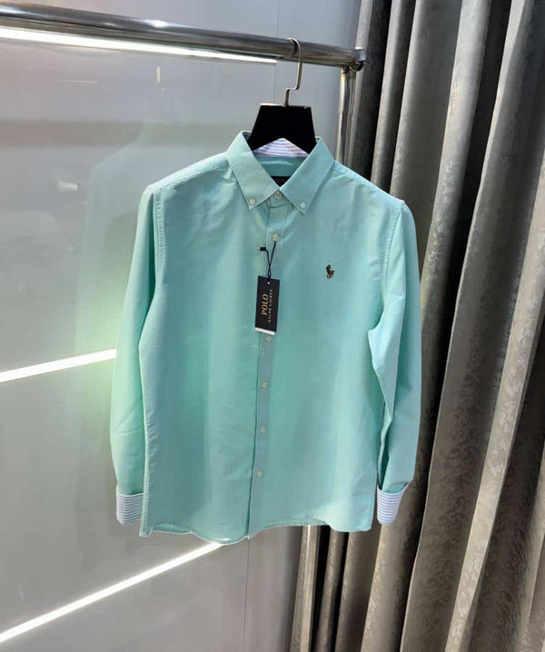 RAlPH LAUREN Aqua Green Premium OXfo·Rd Shirt