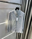 Ami Paris Grey strips Embroidery Logo Premium Linen Shirt