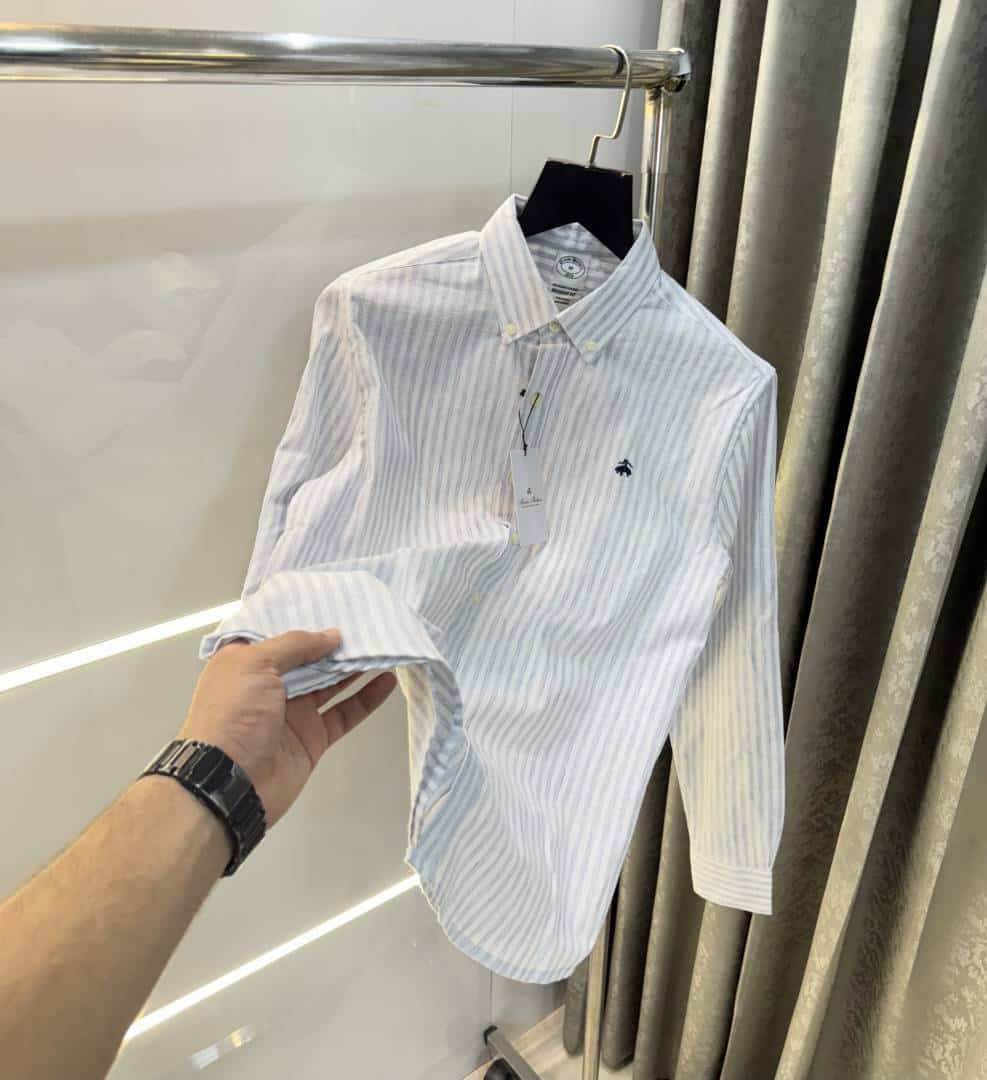 Brooks Brother grey strip s Linen Premium Shirt Secondary image