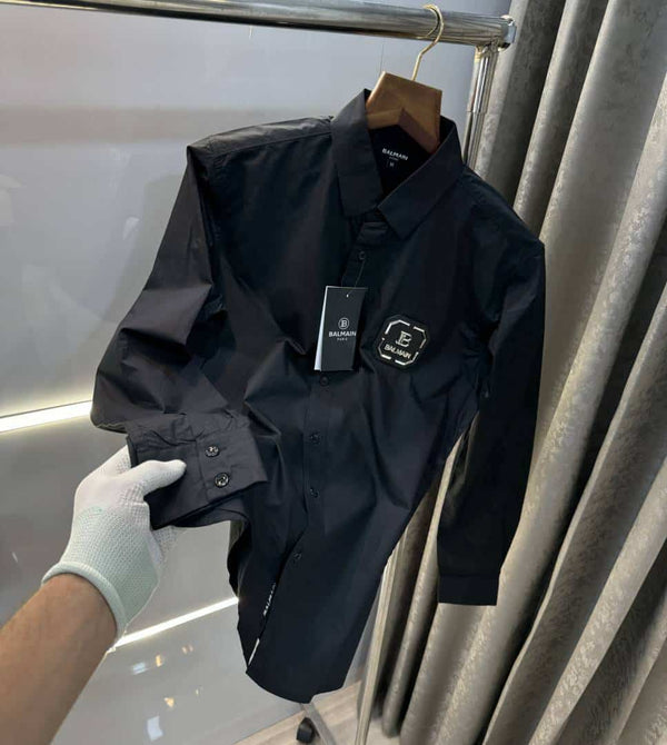 Balmai n Paris Black D Steel Logo Designer Shirt With Premium Box! Packing