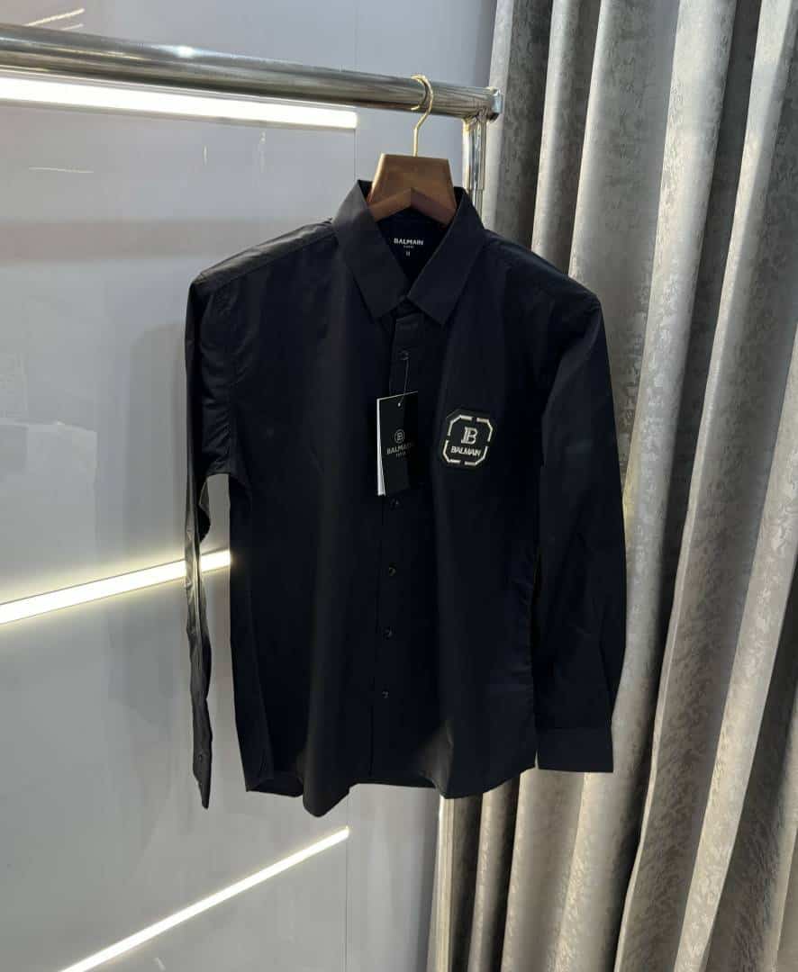 Balmai n Paris Black D Steel Logo Designer Shirt With Premium Box! Packing