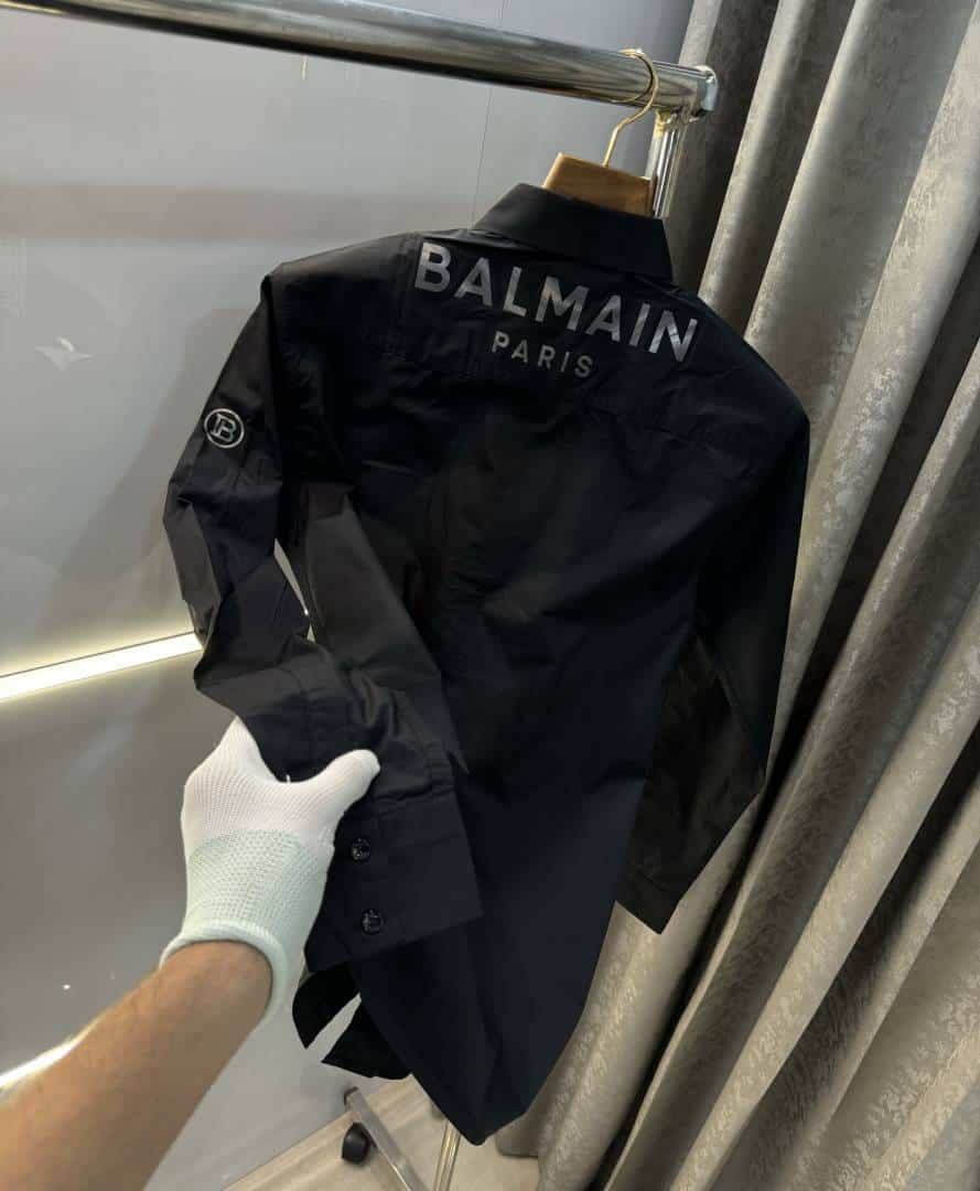 Balmai n Paris Black D Steel Logo Designer Shirt With Premium Box! Packing