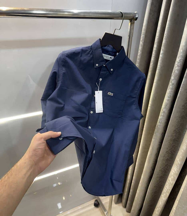 Lacost e Navy Blue Embroidery Logo Premium Shirt