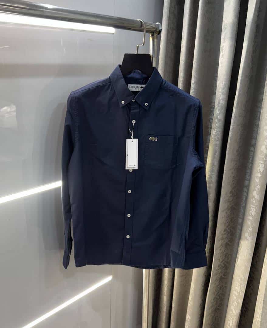 Lacost e Navy Blue Embroidery Logo Premium Shirt