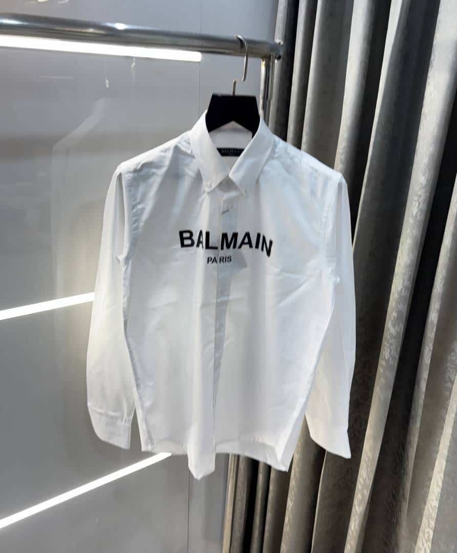 Balmai n Paris White Logo Print Exclusive Shirt