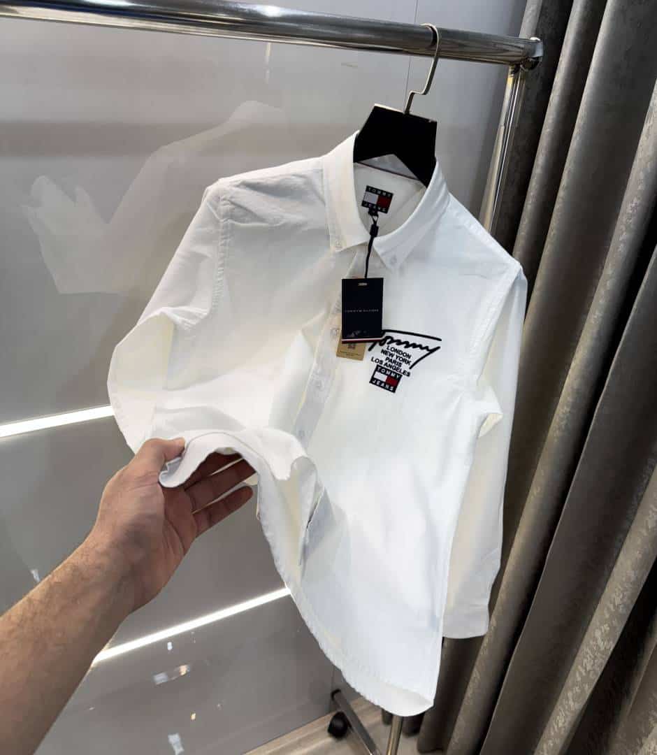 Tomm y Hilfiger White Embroidery Logo Premium Shirt