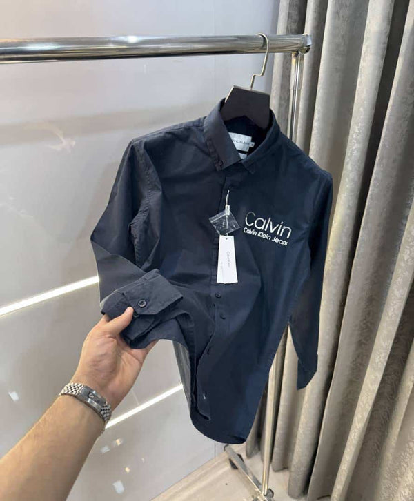 Calvin Klein Navy Blue Logo Print Premium Shirt