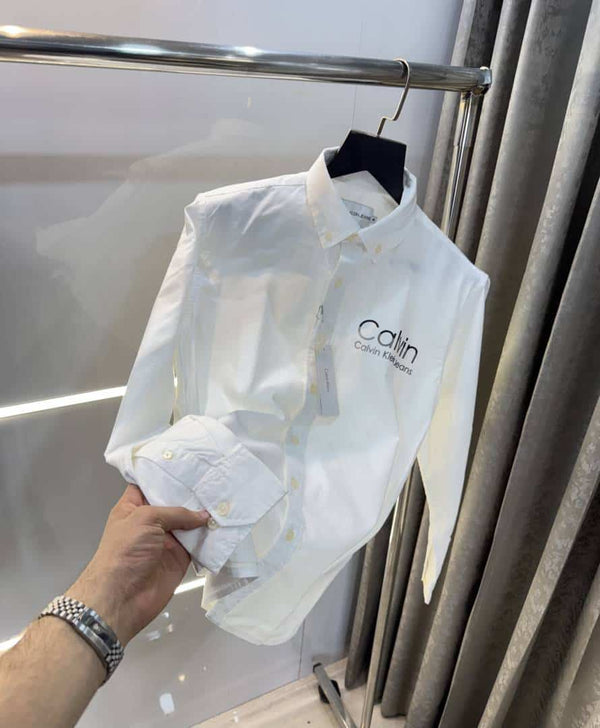 Calvi n Klein White Logo Print Premium Shirt