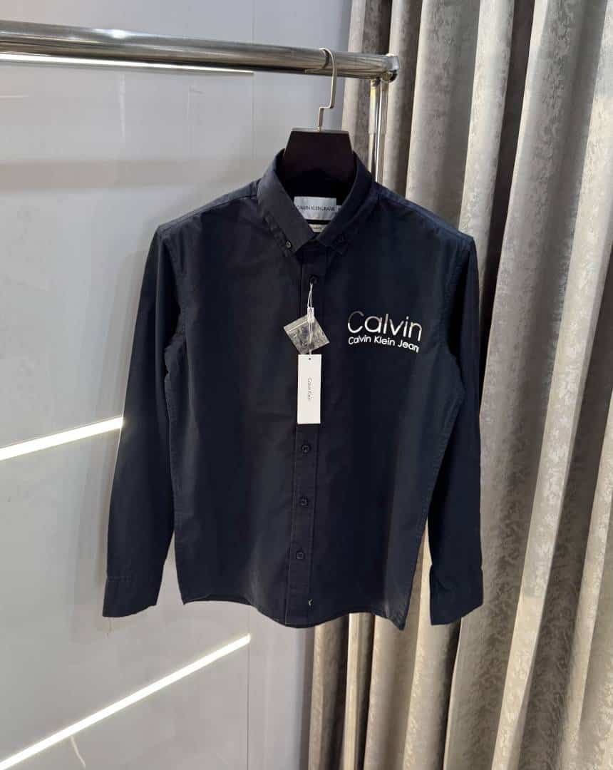 Calvin Klein Navy Blue Logo Print Premium Shirt Secondary image