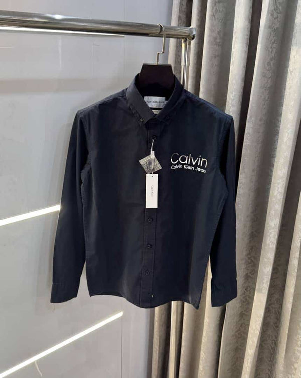 Calvin Klein Navy Blue Logo Print Premium Shirt