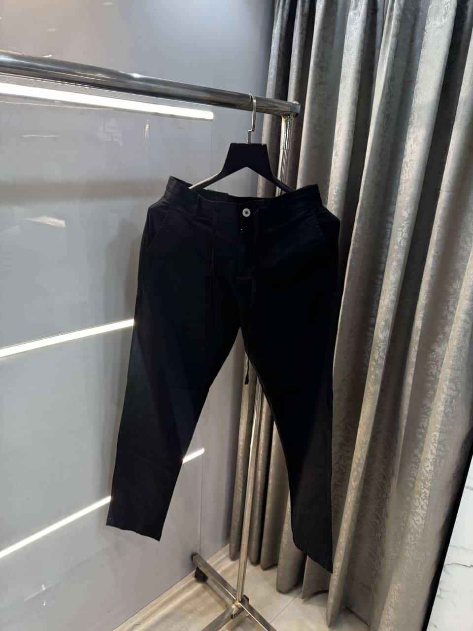 Rare Rabbit Black Premium Classic Cotton Trouser