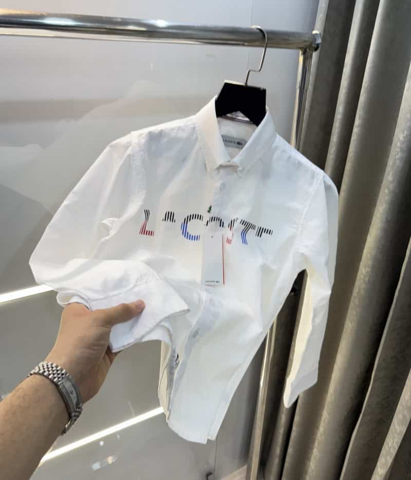 Lacost e White Logo Print Premium Shirt