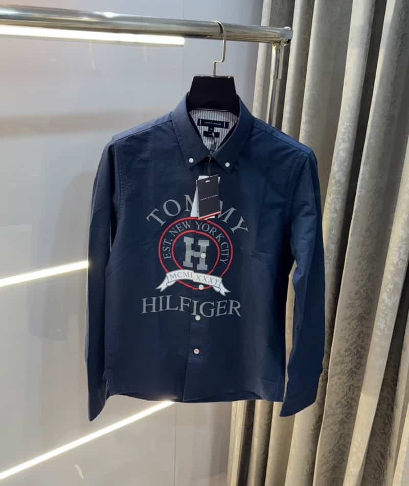 Tommy Hilfiger Navy Blue Logo Print Premium Shirt