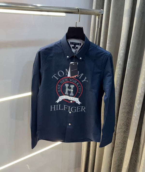 Tommy Hilfiger Navy Blue Logo Print Premium Shirt