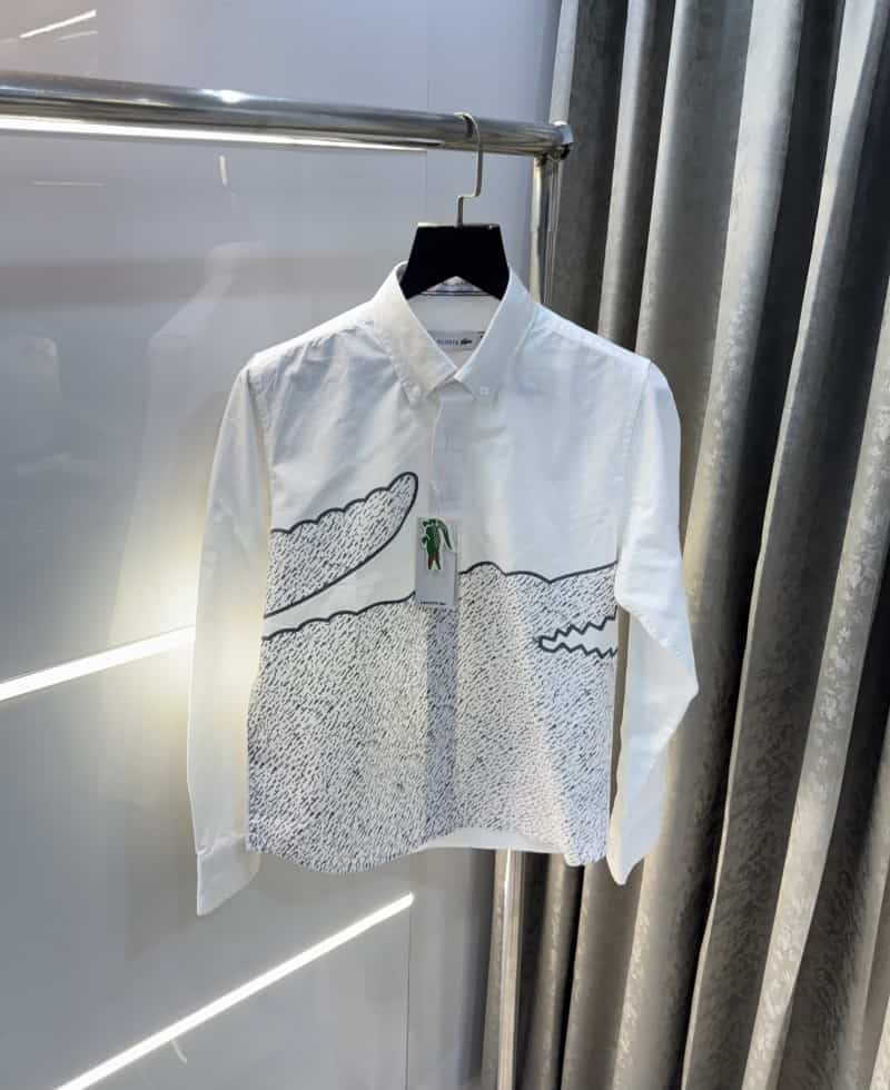 Lacost e White Logo Print Premium Shirt