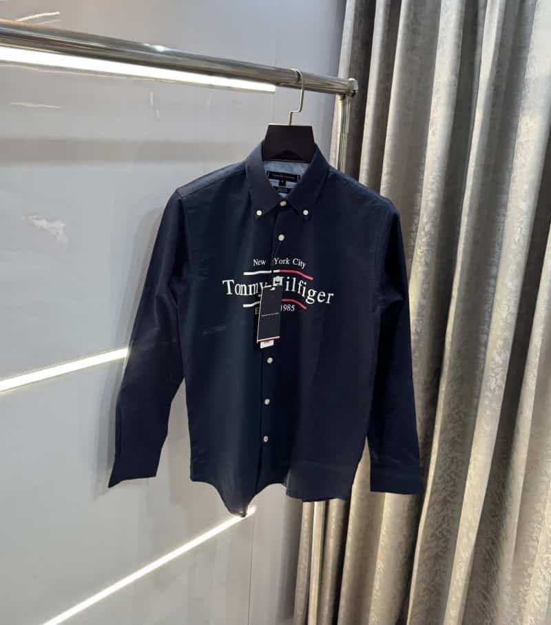 Tommy Hilfiger Navy Blue Logo Print Premium Shirt