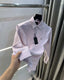All saints Light Purple Embroidery Logo Classic Shirt