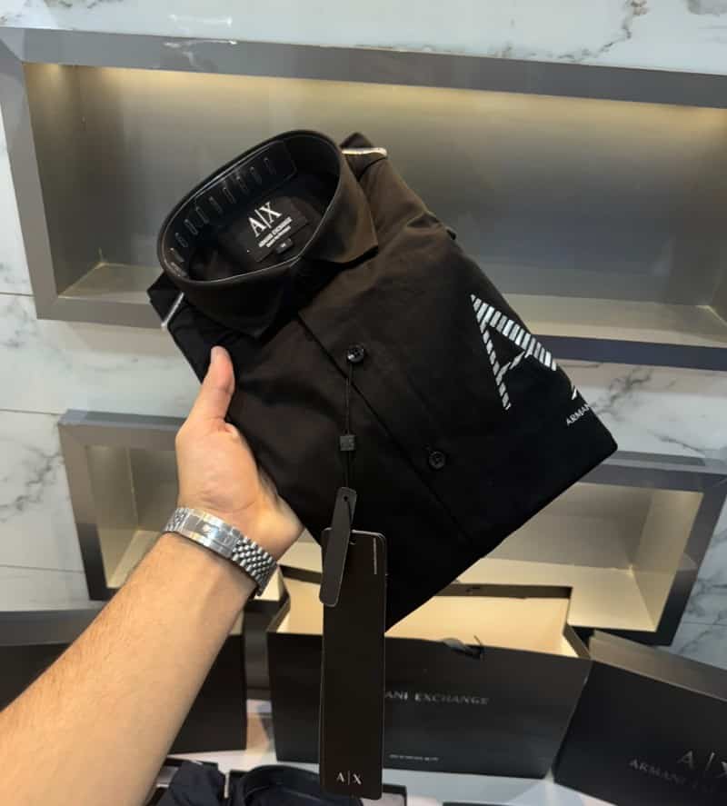 Arman i Exchange Black Logo Print Shirt With Premium Box Packing And Carry Bag Secondary image