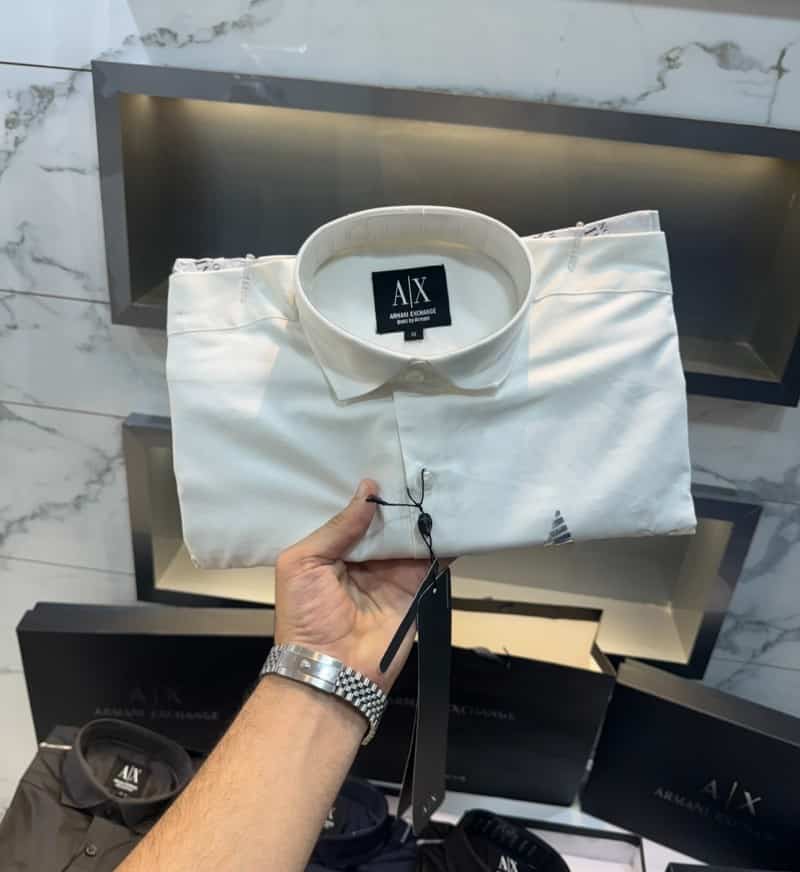 Arman i Exchange White Logo Print Shirt With Premium Box Packing And Carry Bag Secondary image