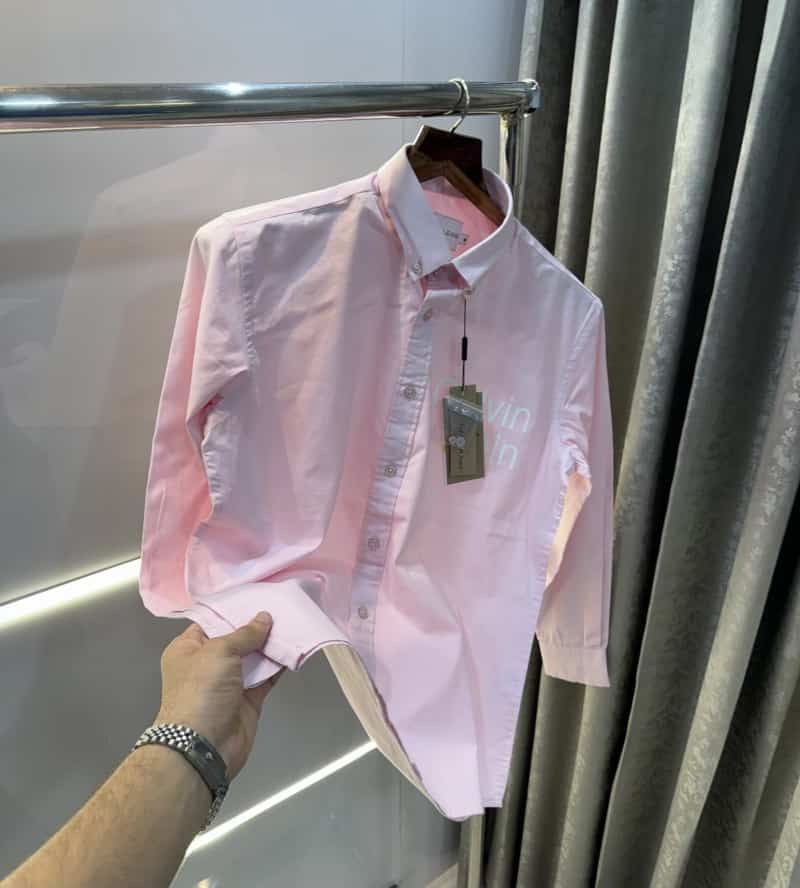 Calvi n klein Pink Logo Print Imported Shirt Main image