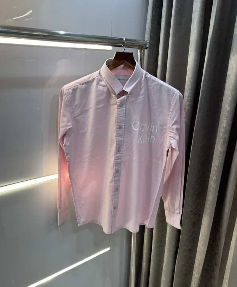 Calvi n klein Pink Logo Print Imported Shirt Secondary image