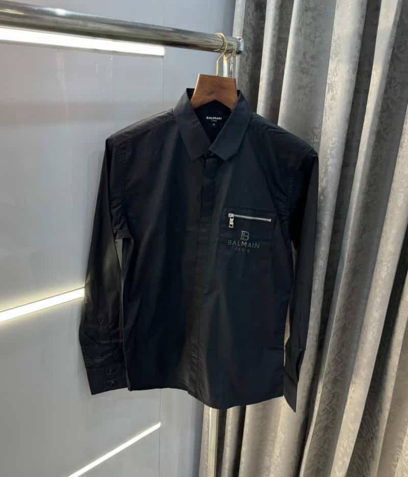 Balmai n Paris BlackA Steel Logo Designer Shirt With Premium Box Packing Secondary image