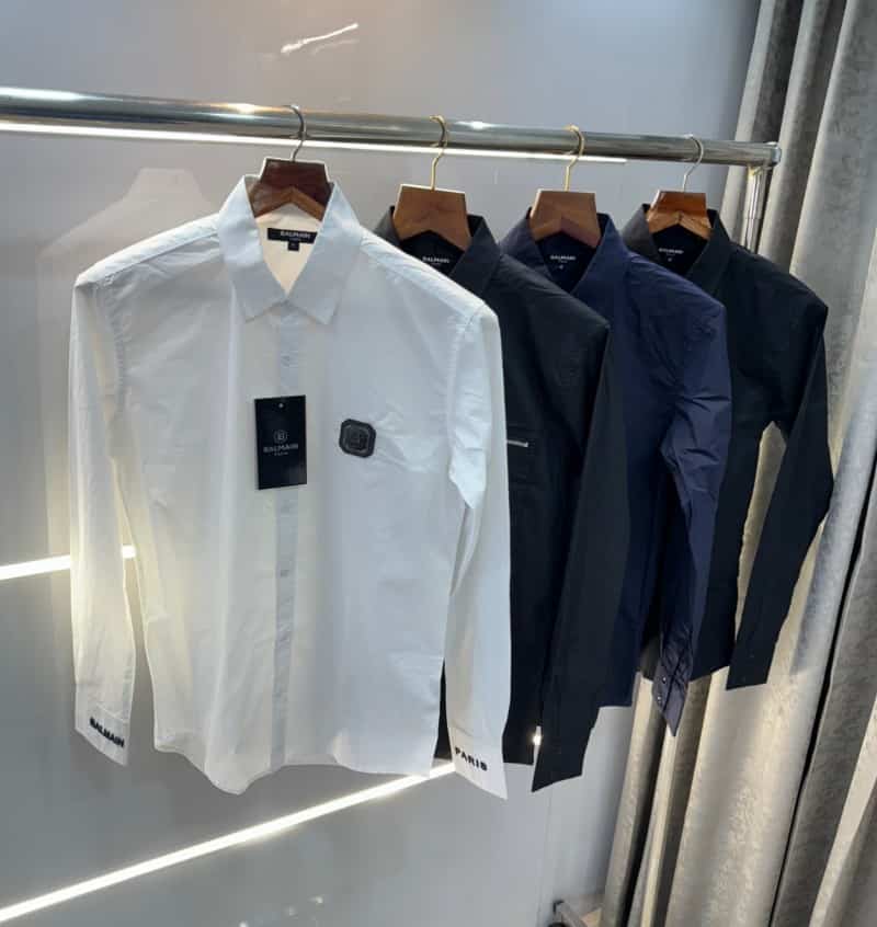 Balmai n Paris BlackA Steel Logo Designer Shirt With Premium Box Packing